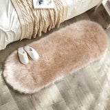 1 x RAW Customer Returns MIULEE Faux Fur Rug Fluffy Soft Warm Modern Floor Mat Sofa Mat Faux Fur Decorative Fur Irregular Bed Rug Wool Longhair Look Cozy 60 x 160 cm Ocher - RRP €33.31