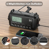 1 x RAW Customer Returns Crank radio DAB FM, portable solar radio with LED flashlight reading light, DAB FM dynamo radio IPX4, 5000mAh rechargeable emergency radio and SOS alarm Suitable for hiking, camping, outdoor - RRP €49.99