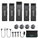 1 x RAW Customer Returns BOYA 4 Channel Wireless Lavalier Microphone System, BY-W4 2.4G Wireless 4 Transmitters and One Receiver for DSLR Camera, Camcorder, Smartphones, Interview, Vlog, Video, YouTube - RRP €249.95