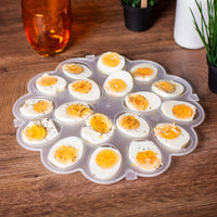 1 x RAW Customer Returns UPP egg tray, with lid I egg serving plate, space for 18 halves I egg cup, bowl for stuffed eggs size 29 cm, height 5 cm  - RRP €19.09