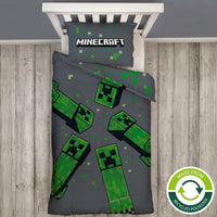 1 x RAW Customer Returns Minecraft Kids Single Duvet Cover Set Reversible Game Bedding - RRP €31.21