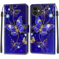 2 x Brand New Esakycn for iPhone 12 Case, iPhone 12 Pro Flip Case, PU Leather Card Slots Pattern Design Stand Function Magnet, Shockproof Protective Case, Cell Phone Case for iPhone 12 12 Pro 6.1 , Butterfly - RRP €43.2