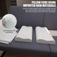 1 x RAW Customer Returns Houbos Neck Pillow, 60 x 36 x 12 8 cm, Memory Foam Aloe Vera Pillow, Ergonomic Orthopedic Side Sleeper Pillow - RRP €37.2