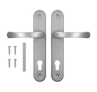 1 x RAW Customer Returns ADGO door handle - handle set - doorknob - front door handle - door handle set inside - 72 mm - door handles - long plate set - profile cylinder - room doors - door handles inside doors - RRP €11.59