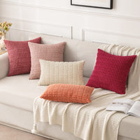 1 x Brand New MIULEE Rose Cushion Covers for Living Room Sofa and Bedroom Soft Corduroy Square Cushion Cover Boho Decor 45x45 cm 2 Pieces - RRP €19.2