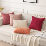 1 x Brand New MIULEE Set of 2 45 x 45 cm Corduroy Cushion Covers Modern Cushion Covers Decorative Sofa Cushions Throw Pillows Soft Decorative Cushion Cover for Living Room Sofa Bedroom Boho Decor Pink - RRP €17.99