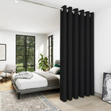 1 x RAW Customer Returns Deconovo Blackout Curtain Eyelet Curtains Living Room Eyelet Curtain Thermal Curtain Cold Protection Heat Insulating Door Divider Thermal Curtain 290 x 200 cm Height x Width , Black, 1 Piece - RRP €49.49