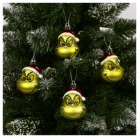 1 x RAW Customer Returns The Grinch Christmas tree ornament, Dr. Seuss Balls Home Decor Hanging Seasonal Decoration Festive Item Pack of 4 - RRP €25.45