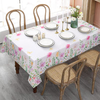 1 x RAW Customer Returns Yrendenge Spring Flowers Tablecloth 140 200cm Polyester Wipeable Watercolor Table Cloth Machine Washable Decorative Summer Outdoor Tablecloth for Picnic, Party, Garden, Living Room, Dining Table - RRP €18.14