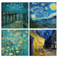 1 x RAW Customer Returns D M ART Modern Paintings Vincent Van Gogh 4 pcs 30x30 CM each Canvas Print Classic Art Decor Furniture for kitchen, bedroom, living room, lounge, bar, office, restaurant - RRP €54.9