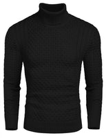 1 x RAW Customer Returns Coofandy Men s Long Sleeve Turtleneck Sweater Black M - RRP €36.24