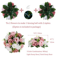 1 x Brand New BLOSMON Artificial Wedding Flower Decoration Roses 10 Pieces Dusty Rose Artificial Flower Ball for Table Runner Decoration Fake Flowers Bouquet with Base Home Party Living Room Decoration - RRP €82.98