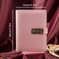 1 x RAW Customer Returns Carnet de notes B6 en cuir with lock combinaison, paper letters lign rechargeable de voyage, journal intimate with mot de passe secret for women filles gar ons vin  - RRP €16.8