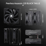 1 x RAW Customer Returns Thermalright Peerless Assassin 120 Black CPU Air Cooler, 6 Heatpipes, Two 120mm C12B PWM Fans, Aluminum Heatsink Cover, AGHP Technology, for AMD AM4 AM5 Intel LGA 1700 1150 1151 1200 2011 - RRP €40.9