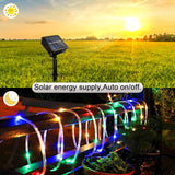 1 x RAW Customer Returns Micacorn Solar Rope Light String, Waterproof Rope Light 12 Meters 8 Modes 100 LED Solar String Lights Outdoor for Swimming Pool Wedding Christmas Party Holiday Decorations - RRP €18.29