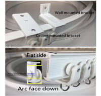 1 x RAW Customer Returns HWHP Zone - Gordijnrail, plafondgordijnrail, flexible and buigbare gordijnrail set for plate erkerramen, ruimteverdelers and campervans, aanbieding on wall- and plafondhouders 5m kit  - RRP €35.88