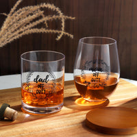 2 x Brand New Joeyan Handmade Mom Dad Off Duty 520ml Red Wine Glasses and 360ml Whiskey Glasses with Printed Decal,Gift for Mother s Father s Day Birthday Anniversary for Dad Mom - RRP €40.8