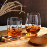 1 x Brand New Joeyan Gifts for Dad Mom, Parents Gifts for Anniversary Birthdays, 520ml Stemless Wine Glasses and 360ml Whiskey Glasses with Dad Mom Off Duty Pattern - RRP €20.4