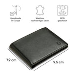 1 x RAW Customer Returns DONBOLSO Slim Verona Wallet with Money Clip - Wallet Men Leather RFID Blocker Card Case - Bifold Real Leather Wallet Men with Card Holder - 9.2x12.7x2.3 cm - Nappa Black - RRP €40.99