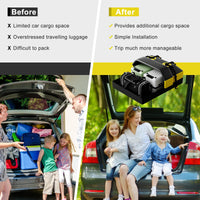 1 x RAW Customer Returns ISOPHO roof bag car roof rack bag, 15 cubic feet 425 liters waterproof foldable roof box for roof bag car without railing with railing, black yellow roof box with 6 straps, 4 of which are fixed - RRP €59.99