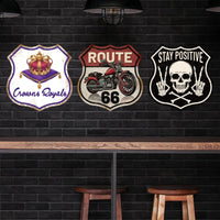 1 x Brand New GLOBLELAND Retro Tin Sign Vintage Metal Tin Sign Retro Crown Shield Decorative Tin Sign Art Plaque Poster 12 12inch 300x300mm for Home Bar Cafe Kitchen Restaurant Wall Decoration - RRP €19.2