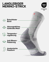 1 x RAW Customer Returns DANISH ENDURANCE Merino wool hiking and trekking socks 3 pairs grey, EU 35-38  - RRP €30.16