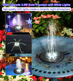 1 x RAW Customer Returns SZMP LED Solar Fountain, 2024 New Glass Solar Pond Pump, 2200mAh Battery, Work at Night, Solar Water Pump with 7 Nozzles 4 Fixer Solar Floating Fountain Pump for Garden, Bird Bath White  - RRP €28.99