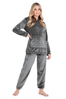 1 x RAW Customer Returns Women s Long Fluffy Warm Winter Fleece Pajamas Women s Leisure Suit Cuddly M, Light Blue  - RRP €21.14