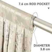 1 x RAW Customer Returns TOPLUXE Swag Valance Curtain for Bedroom Dining Room Living Room Kitchen, Damask Short Curtain Waterfall Valance Curtain for Window Width 150cm, Beige  - RRP €72.35