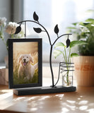 1 x RAW Customer Returns Afuly Picture Frame 10x15 Wooden Double Glass Black Modern Photo Frame with Vase and Metal Tree for 2 Photos Family Friend Birthday Festival Gifts for Mom Grandma - RRP €24.19