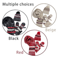 1 x RAW Customer Returns Tofern Slouchy Women s Gloves Hat Scarf Set Beautiful Knitted Cord Warm Knitted Hat with Fleece Lining Scarf and Tsouchscreen Gloves, Thermo Fluffy Winter Knitting Set - RRP €24.2