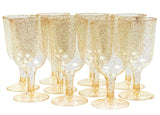 1 x RAW Customer Returns MATANA 50 premium plastic wine glasses, plastic wine glasses with gold glitter, 170ml - reusable cocktail glasses, gold plastic wine glass, wine cups for weddings, birthdays parties - RRP €22.99