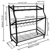 1 x RAW Customer Returns BELLE VOUS spice rack for kitchen worktop in black - kitchen organizer cabinet - freestanding spice rack made of iron - shelf for spices - cupboard shelf organization system - RRP €30.22