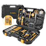 1 x RAW Customer Returns Sundpey 300PCS Complete Tool Box - Mechanics Work Tool Set Portable Tool Case with Screwdrivers Ratchet Pliers Daily Repairs Home Office Yellow - RRP €59.99