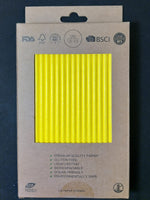 1 x RAW Customer Returns Paper Straws, Paper Drinking Straws, Organic, Food Safe, Environmentally Friendly, Disposable Straws, 120 Pack Yellow  - RRP €7.86