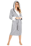 1 x RAW Customer Returns CityComfort Women s Fluffy Fleece Dressing Gown Women s Dressing Gown Light Grey White, L  - RRP €26.53