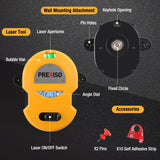 1 x RAW Customer Returns PREXISO laser spirit level, multi-surface line laser with spirit levels, 9m horizontal vertical laser, spirit level with LED, with wall mounting base 2 pins 10 self-adhesive strips, 2 AA batteries - RRP €33.26