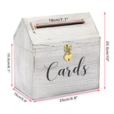 1 x RAW Customer Returns SUMNACON Vintage 25CM Wooden Card Box with Lid Love Lock Wedding Card Box for Anniversary Christmas Wedding Birthday Baby Shower Party Gift Cards Letter Box White, Large  - RRP €36.29