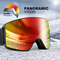 1 x RAW Customer Returns Odoland Ski Goggles Kit with Removable Lens, Frameless Interchangeable Magnetic Lenses, Anti-Fog Snow Goggles with UV Protection, BR - RRP €43.76