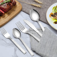 5 x RAW Customer Returns Cutlery set for 12 people, Hunnycook 72-piece dining cutlery with steak knife, stainless steel cutlery set with knife, fork, spoon for restaurant party wedding, dishwasher safe - RRP €180.0