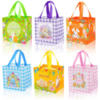 10 x Brand New Pack of 6 Easter egg hunt bags with handles, Easter bags for filling, reusable Easter gift bags, Easter bags, multifunctional Easter bags, gift bags, presents, party accessories - RRP €121.0