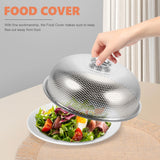 4 x Brand New Zerodeko Fly Hood Stainless Steel Food Cover Round Food Cover Fly Screen Fruit Cover Fly Screen for Food Picnic Camping Parties 25.5cm - RRP €83.48