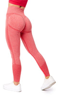 1 x RAW Customer Returns Bellivalini Sport Leggings Women High Waist Push Up Scrunch Fitness Seamless Figure-Shaping BLV50-254 Pink Melange, M  - RRP €21.8