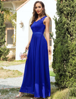 1 x RAW Customer Returns DRESSTELLS Women s Ball Gown Maxi Long Evening Dresses Chiffon Lace Bridesmaid Dresses Floor Length Cocktail Dress Confirmation Dress Royal Blue L - RRP €58.97