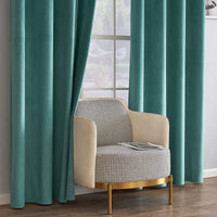 1 x Brand New EMEMA 2 pieces blackout curtain velvet curtains opaque curtain with eyelets thermal curtain eyelet curtain blackout curtains for bedroom living room, 140 x 280 cm W x H teal green - RRP €49.49