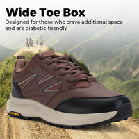 1 x RAW Customer Returns FitVille Extra Wide Hiking Shoes Men s Waterproof Hiking Shoes Non-Slip Trekking Shoes for All Weather Conditions Outdoor Shoes with Arch Support Brown 44.5 EU X-Wide - RRP €76.99