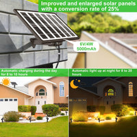 1 x RAW Customer Returns CLY Outdoor LED Solar Spotlights, Warm White 2700K Solar Garden Spotlight 2 Dynamic Modes Solar Garden Lights 3 Brightness 5000mAh Memory Outdoor LED Solar Light Waterproof IP66 - RRP €39.99