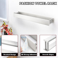 6 x Brand New GGQ Towel Holder Without Drilling - Guest Towel Holder Self-Adhesive, Bathroom Towel Rail Stainless Steel Towel Holder Wall Bath Towel Holder 40cm - RRP €108.6