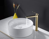 1 x RAW Customer Returns Bathroom Faucet - Bathroom Faucet, Gold Brushed, Single-Lever Basin Mixer with High Spout - RRP €77.64