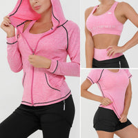 1 x RAW Customer Returns JULY S SONG Yoga Clothing Suit 5 Piece Set Tracksuit Running Clothes Gym Fitness Clothing Pink, L  - RRP €43.99